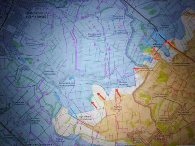 Юрий Котенок: Краматорское направление. Подразделения ГрВ "Юг" отразили ряд контратак противника и продолжают продвигаться в направлении Дружковки с востока и Краматорска