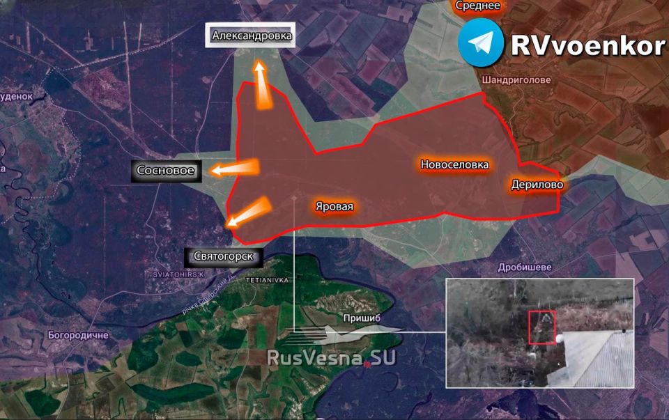 Мощный прорыв армии России к Святогорску: наши вошли в город и взяли соседние посёлки! На Лиманском направлении российская пехота продвинулась более чем на 6 км