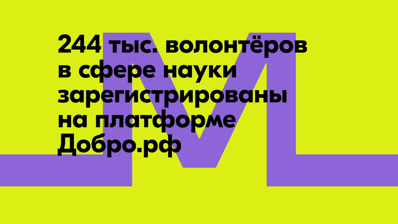 Дмитрий Чернышенко: На платформе Добро.рф зарегистрировано 244 тыс. волонтёров в сфере науки