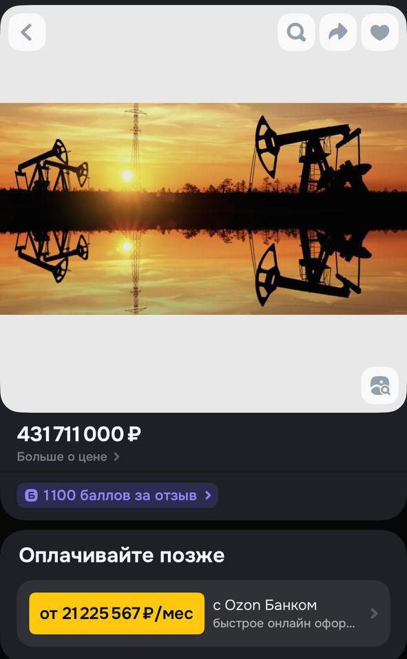 Нефтяную вышку продают на «Озоне»