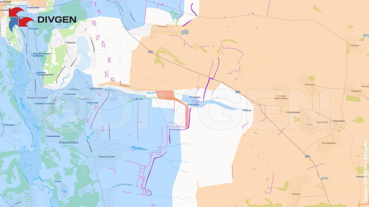 Изменения на карте боевых действий за прошедшие сутки фиксирует канал «Divgen»: