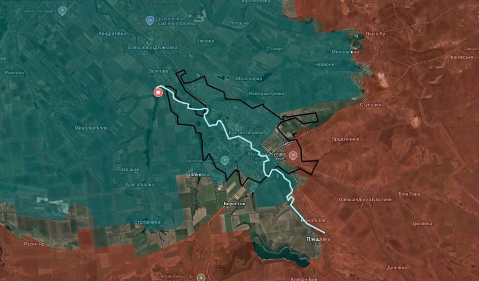 В результате удара ФАБ-3000 по дамбе у села Осысоков участок трассы Дружковка-Константиновка превратился в сплошное болото, сделав проезд невозможным, пишет DeepState