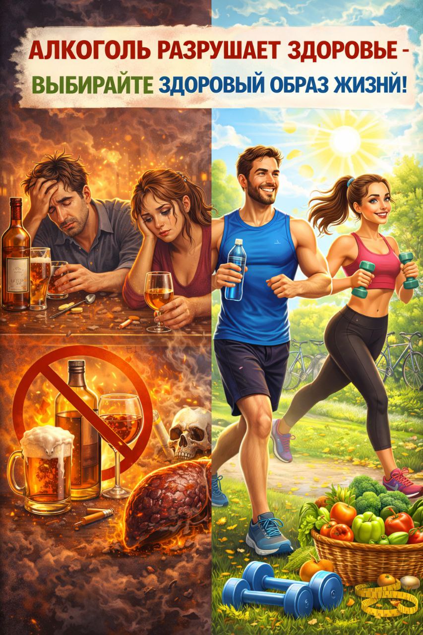 Алкоголь разрушает здоровье, ослабляет организм и негативно влияет на будущее