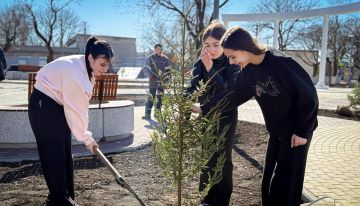 «Эстафета добра» продолжается: Сектор молодежной политики Администрации Мангушского м.о. высаживает деревья!