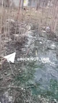 Зелёное вонючее болото злило детскую площадку в Киевском районе Донецка
