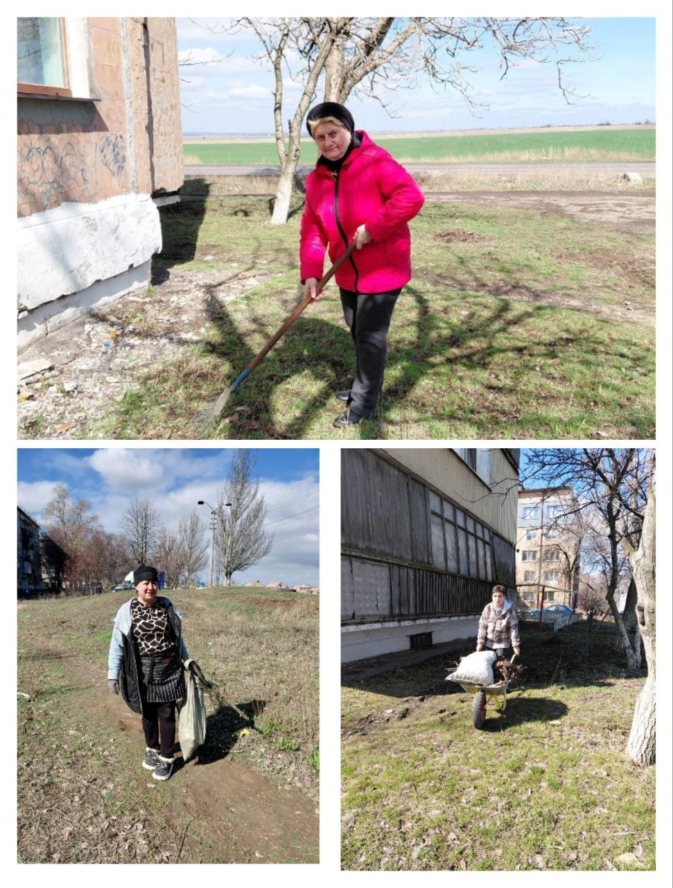ТОС «Солнечный дворик» города Ждановка открыли сезон субботников!