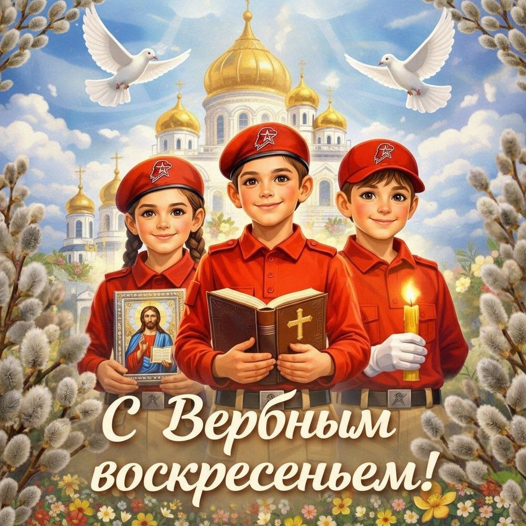 Дорогие юнармейцы!. Поздравляем вас с Вербным воскресеньем! Этот день символизирует приход весны, обновление и силу жизни