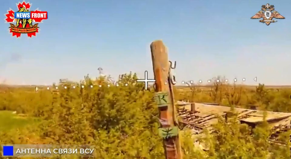 Кадры ликвидации антенн связи, ПУ БПЛА и дрона «Вампир» ВСУ