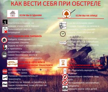ПАМЯТКА: КАК ДЕЙСТВОВАТЬ ПРИ ОБСТРЕЛЕ