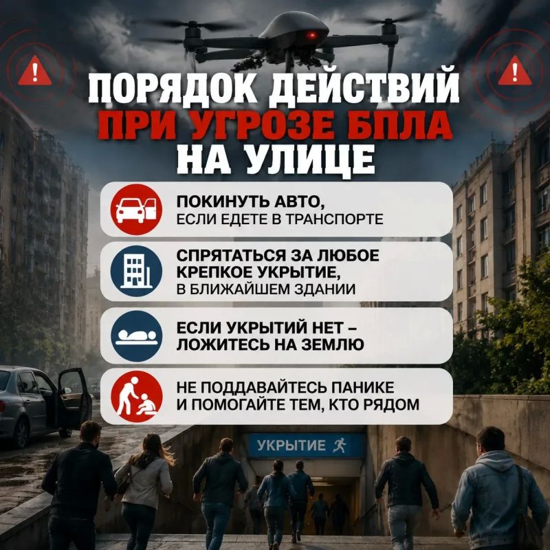 Порядок действий при угрозе БПЛА на улице