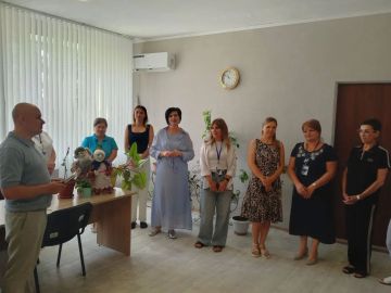 Сегодня прошла встреча с трудовым коллективом отделения Фонда пенсионного и социального страхования Российской Федерации по Донецкой Народной Республике в посёлке Тельманово