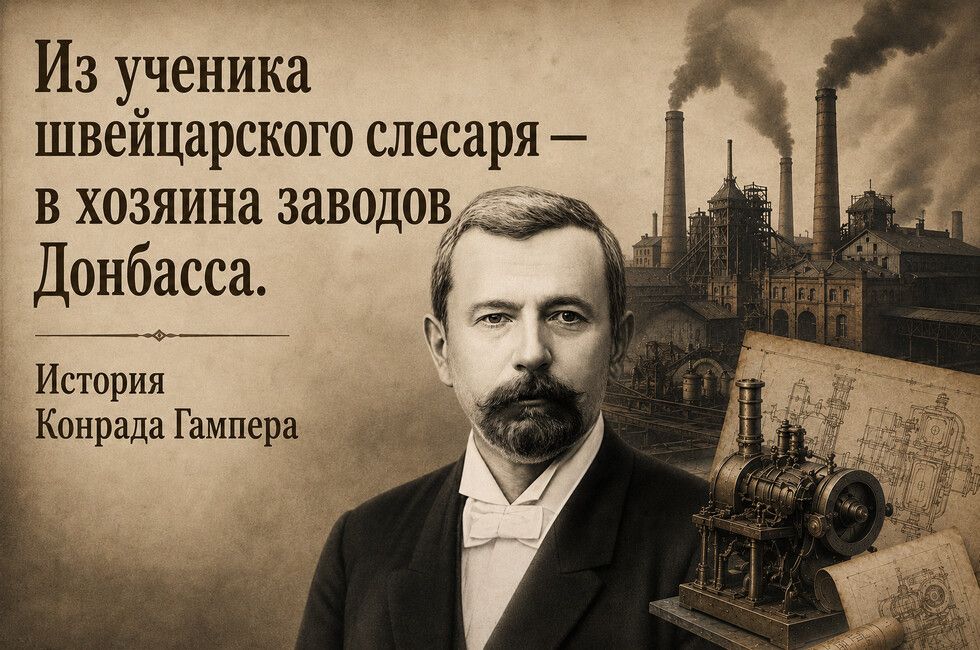 Из ученика швейцарского слесаря — в хозяина заводов Донбасса. История Конрада Гампера
