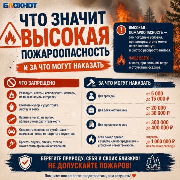 В юго-восточных районах ДНР ожидается чрезвычайная пожароопасность