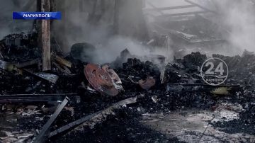 Возгорание грузового транспорта в Мариуполе