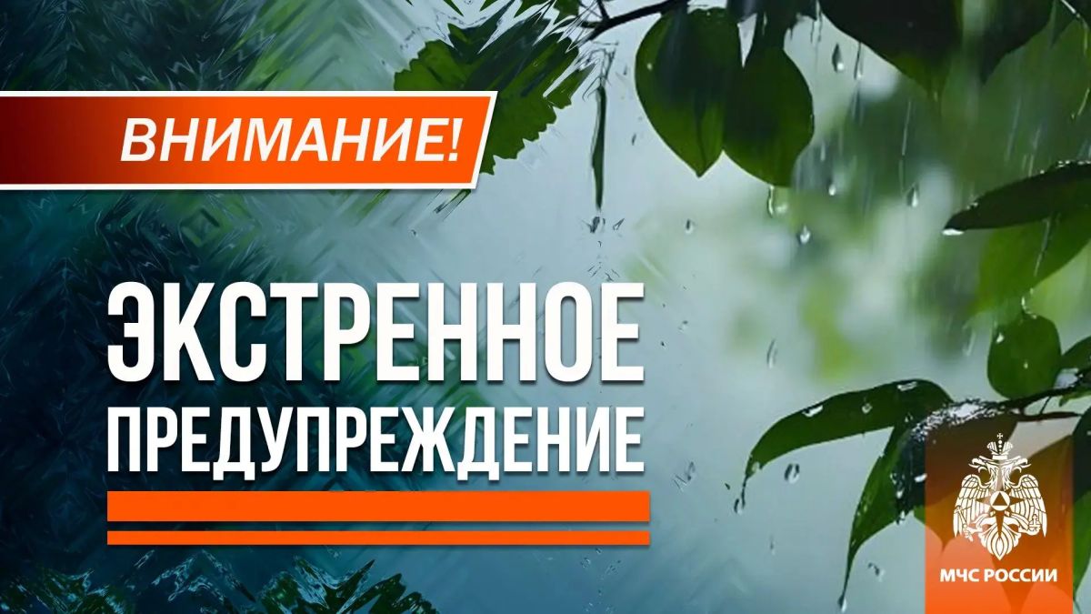 Очень сильный дождь ожидается ночью и утром 26 июля местами по ДНР