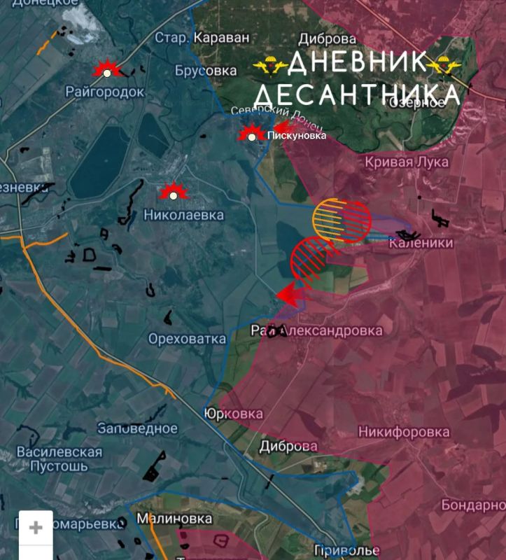 Славянское направление.. Бойцы ВС РФ продолжают бои за окраины Пискуновки и карьеры у берегов Северского Донца