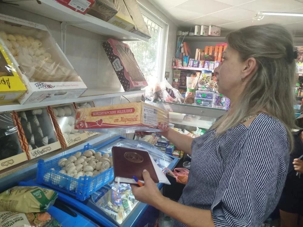 Наталья Великодная: В рамках партийного проекта Единой России Народный контроль провел рейд в с. Чермалык с целью соблюдения правил торговли и санитарных норм и правил осуществили контроль в трёх торговых объектах: ИП Вовк...