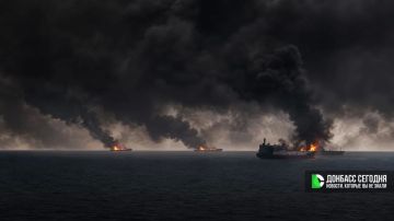Чёрные «Герани» топят баржу НАТО на глазах у румын: момент атаки сняли с берега