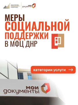 Меры социальной поддержки в МФЦ ДНР