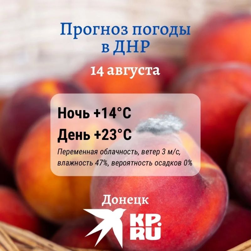 В ДНР сегодня будет слегка облачно, но солнце порадует