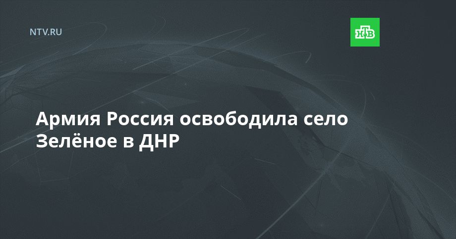 Армия Россия освободила село Зелёное в ДНР
