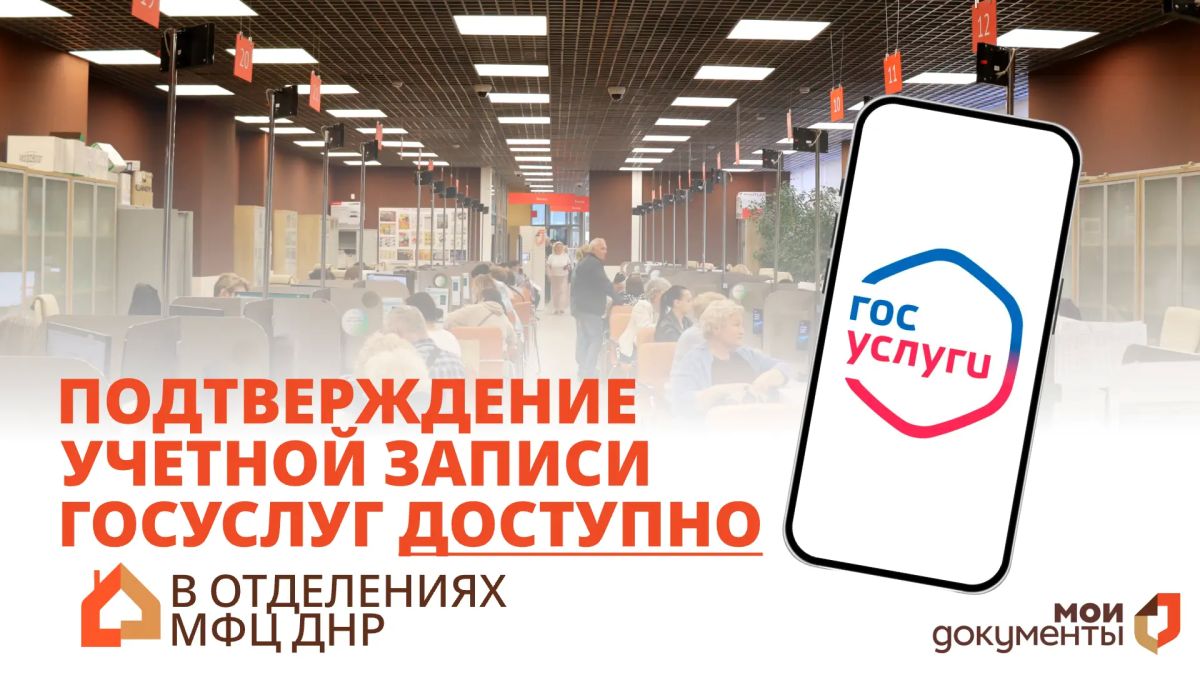 Возобновлено: подтверждение учетной записи Госуслуг в МФЦ ДНР