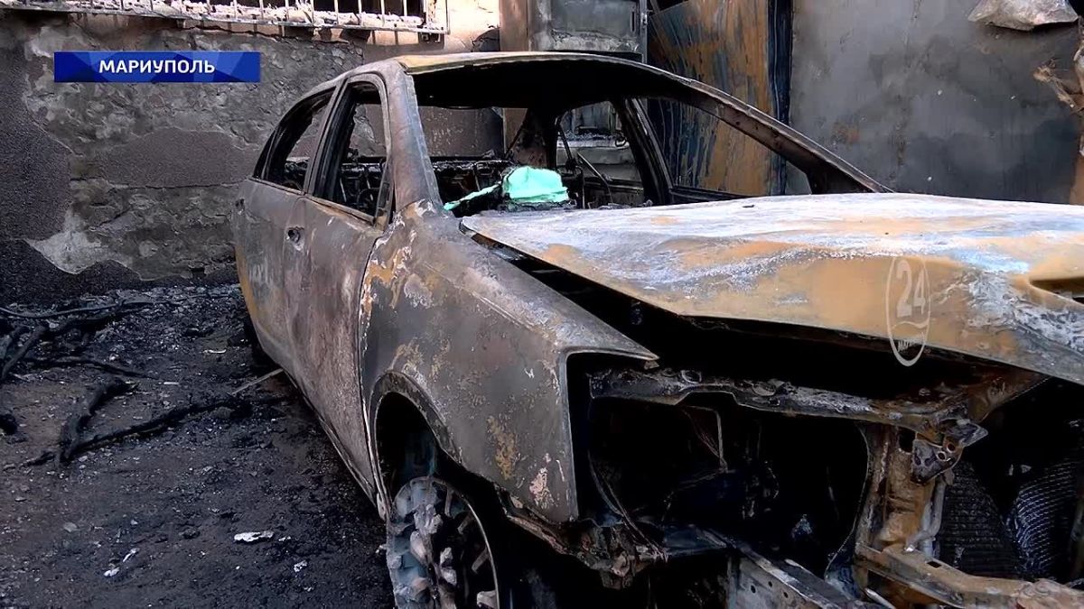 Пожар на улице Бахмутской в Мариуполе