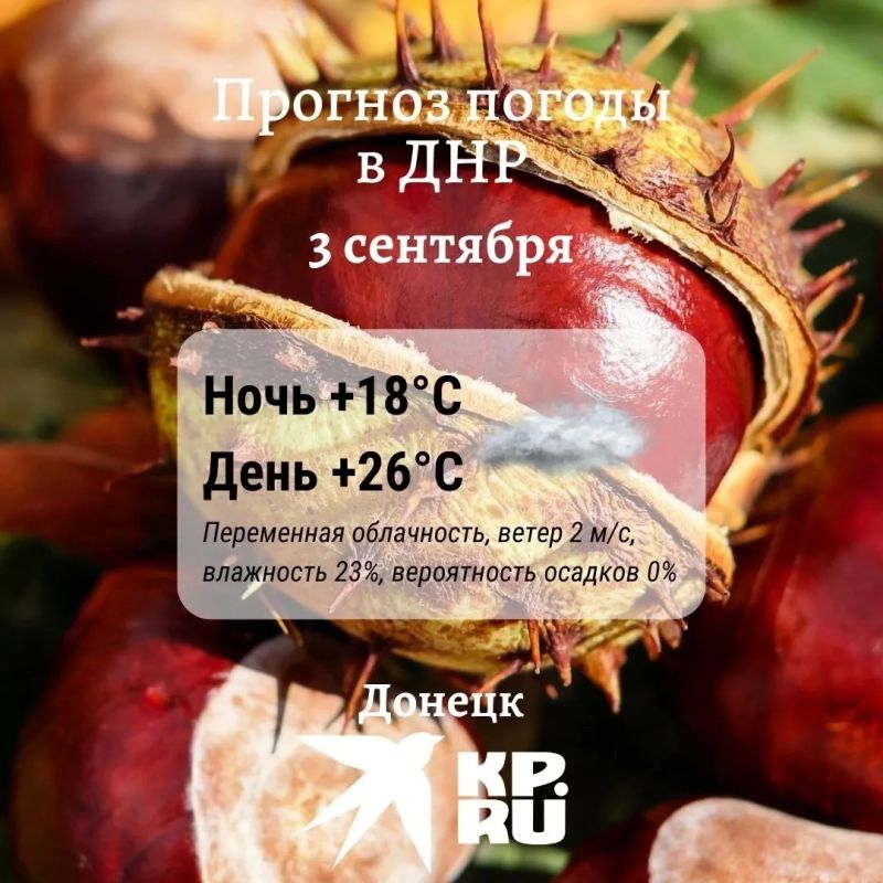 В ДНР сегодня будет слегка облачно, но очень комфортно: до +26°C