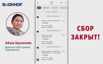 Сбор закрыт! 4,8 млн рублей собраны на лечение 12-летней Айши Шукановой