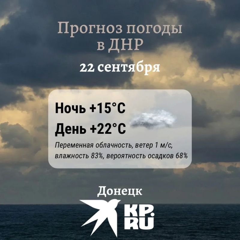 Сегодня в ДНР ожидается теплая и пасмурная погода