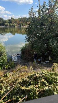 Донецкие рыбаки обустроили себе «место силы» в камышах на Набережной
