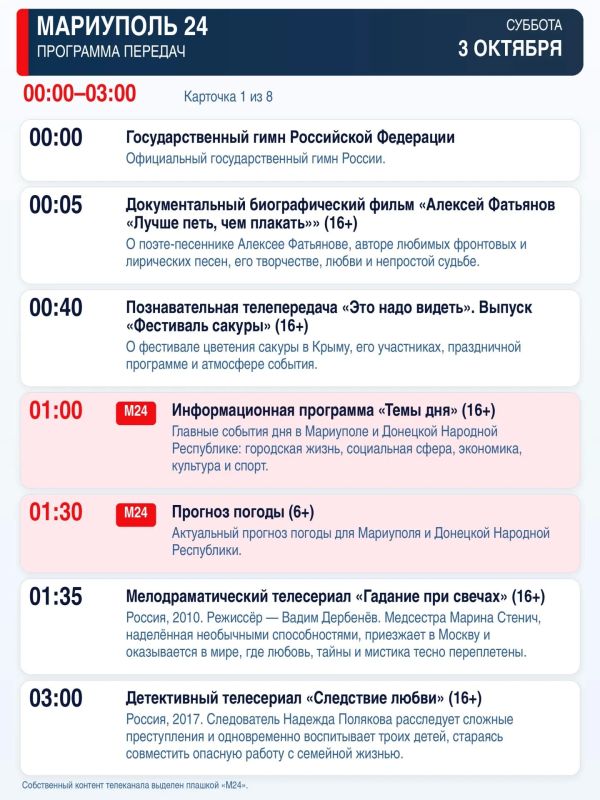 «Мариуполь 24» — программа передач