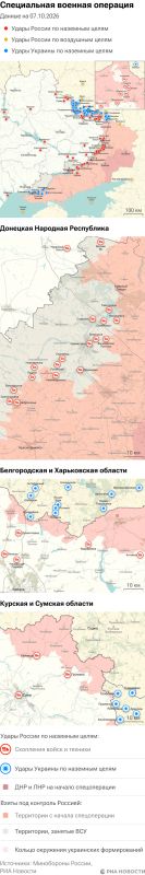 Карта спецоперации Вооруженных сил России на Украине на 07.10.2026