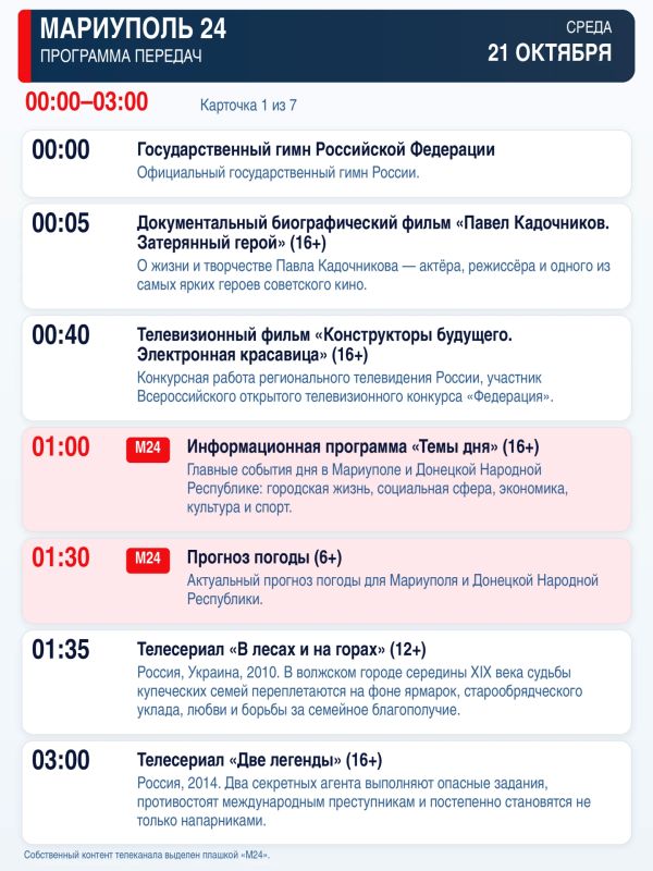 «Мариуполь 24» — программа передач