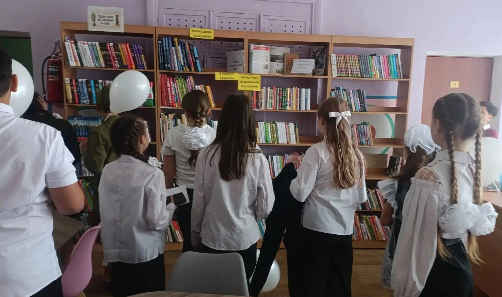 Во время осенних каникул ученики 5 класса ГБОУ «Школа № 3 г. о. Дебальцево» вместе с классным руководителем посетили библиотеку-филиал № 1 «Мир книг»